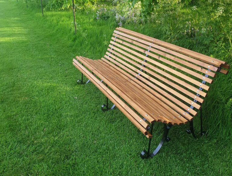 fully restored garden bench